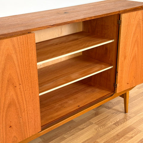 Highboard in teak and beech, 1950s-60s, Sweden - Beyo Vintage