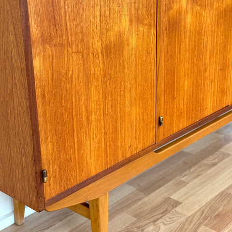 Highboard in teak and beech, 1950s-60s, Sweden - Beyo Vintage