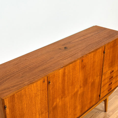 Highboard in teak and beech, 1950s-60s, Sweden - Beyo Vintage