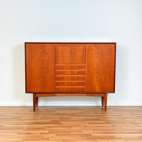Highboard in teak by Omann Jun, 1950s-60s, Denmark - Beyo Vintage