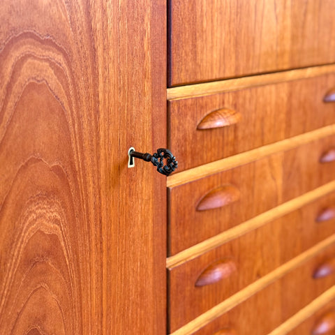Highboard in teak by Omann Jun, 1950s-60s, Denmark - Beyo Vintage
