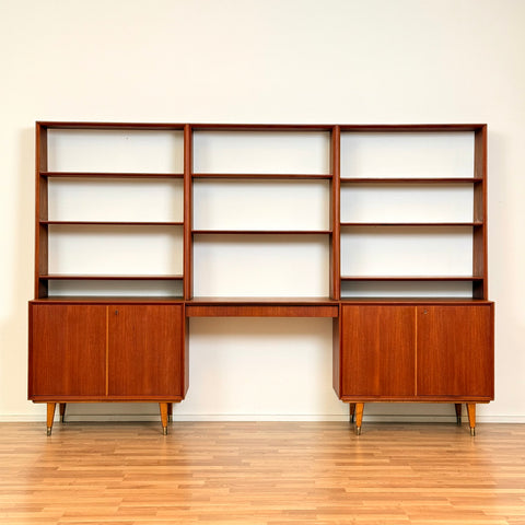 Modular bookshelf system in teak and beech, 1960s-70s, Sweden - Beyo Vintage