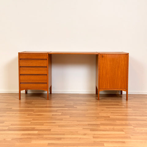 MISSING TYPE Modular working desk in teak, 1950s-60s, Denmark - Beyo Vintage