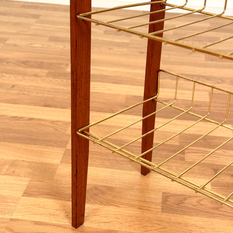 Newspaper rack in teak, 1950s-60s, Sweden