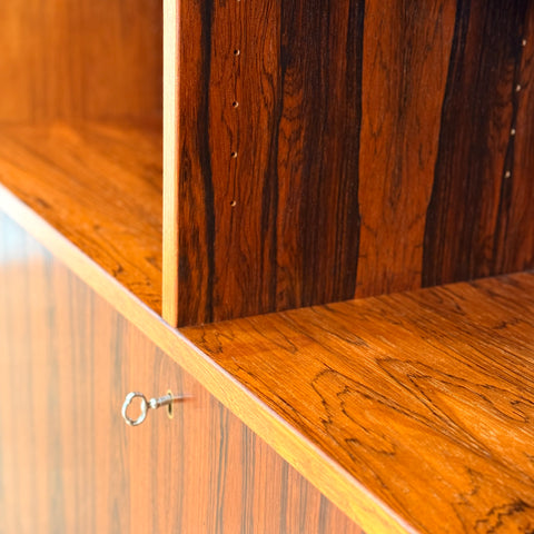 Rare bookshelf in Santos rosewood by Poul Hundevad, 1950s-60s, Denmark