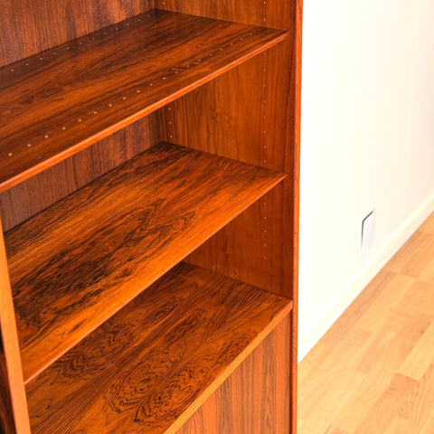 Rare bookshelf in Santos rosewood by Poul Hundevad, 1950s-60s, Denmark