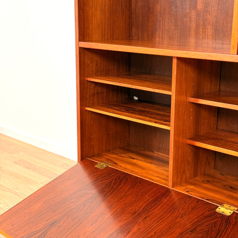 Rare bookshelf in Santos rosewood by Poul Hundevad, 1950s-60s, Denmark