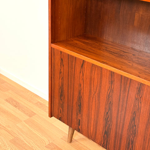 Rare bookshelf in Santos rosewood by Poul Hundevad, 1950s-60s, Denmark
