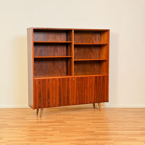 Rare bookshelf in Santos rosewood by Poul Hundevad, 1950s-60s, Denmark