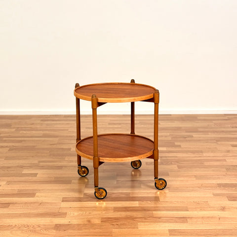 Serving trolley in teak and beech, 1950s-60s, Sweden