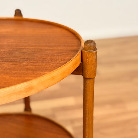 Serving trolley in teak and beech, 1950s-60s, Sweden
