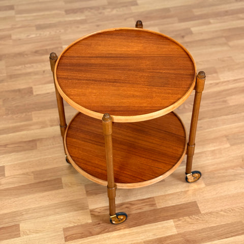 Serving trolley in teak and beech, 1950s-60s, Sweden