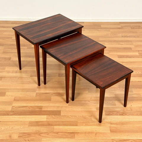 Set of 3 nest of tables in Santos rosewood, 1950s-60s Denmark - Beyo Vintage