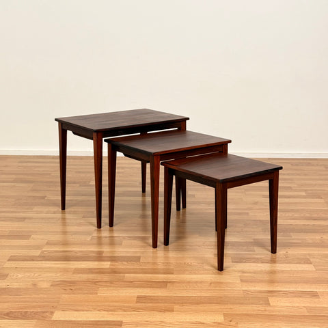 Set of 3 nest of tables in Santos rosewood, 1950s-60s Denmark - Beyo Vintage