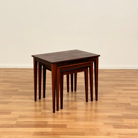 Set of 3 nest of tables in Santos rosewood, 1950s-60s Denmark - Beyo Vintage