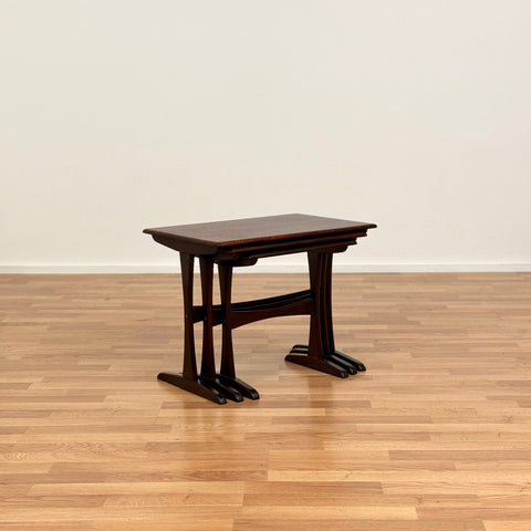 Set of 3 nest of tables in Santos rosewood, 1950s-60s Denmark