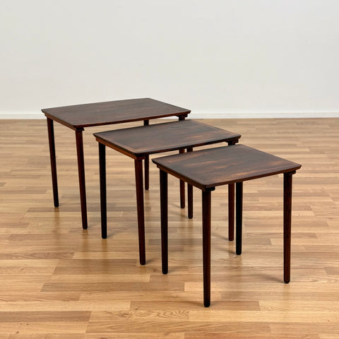 Set of 3 nest of tables in Santos rosewood by Møbelintarsia, 1950s-60s Denmark - Beyo Vintage