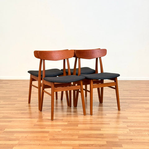 Set of 4 chairs made of teak and beech by Findahl möbelfabrik, 1950s-60s, Denmark - Beyo Vintage