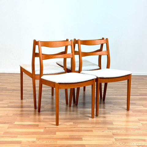 Set of 4 dining chairs in solid oak, 1950s-60s, Sweden - Beyo Vintage