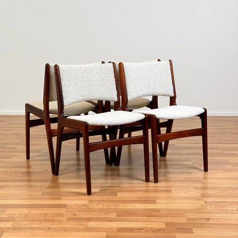 Set of 4 dining chairs in solid Santos rosewood, by Eric Buch, 1950s-60s, Denmark - Beyo Vintage