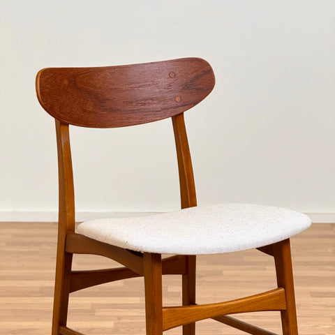 Set of 4 dining chairs in teak and beech, 1960s, Denmark - Beyo Vintage