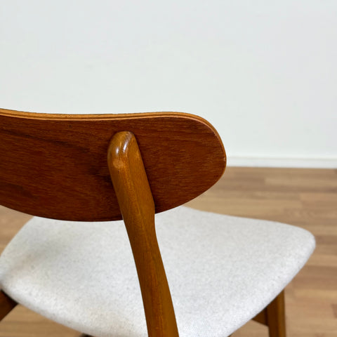 Set of 4 dining chairs in teak and beech, 1960s, Denmark - Beyo Vintage