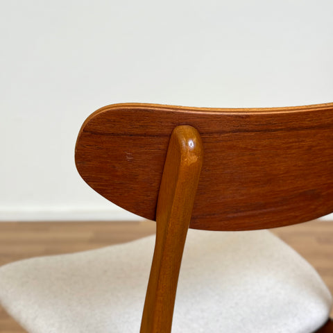 Set of 4 dining chairs in teak and beech, 1960s, Denmark - Beyo Vintage