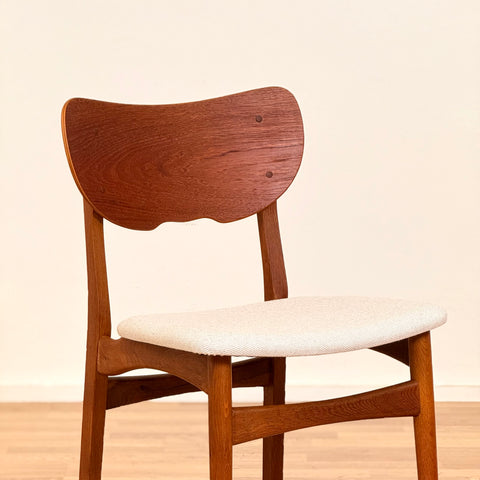 Set of 4 dining chairs in teak and oak, 1950s-60s, Denmark - Beyo Vintage
