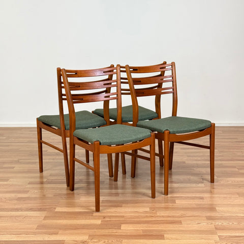 Set of 4 dining chairs in teak & beech by Fartsrup model 219, 1950s-60s, Denmark - Beyo Vintage