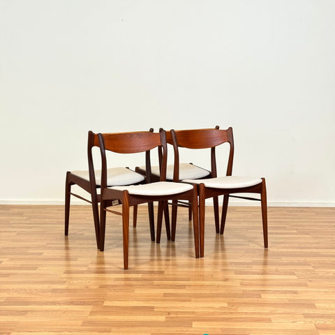 Set of 4 dining chairs in teak by Ærthøj Jensen & Mølholm, 1950s-60s, Denmark