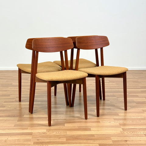 Set of 4 dining chairs in teak by Harry Østergaard, 1950s-60s, Denmark - Beyo Vintage