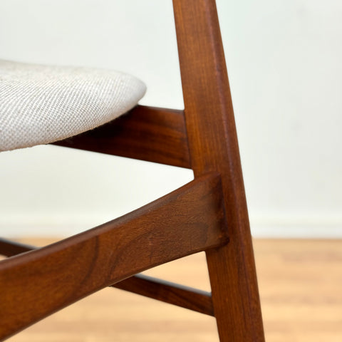 Set of 4 dining chairs in walnut & beech, 1950s-60s, Denmark