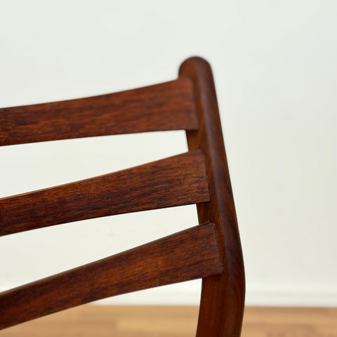 Set of 4 dining chairs in walnut & beech, 1950s-60s, Denmark