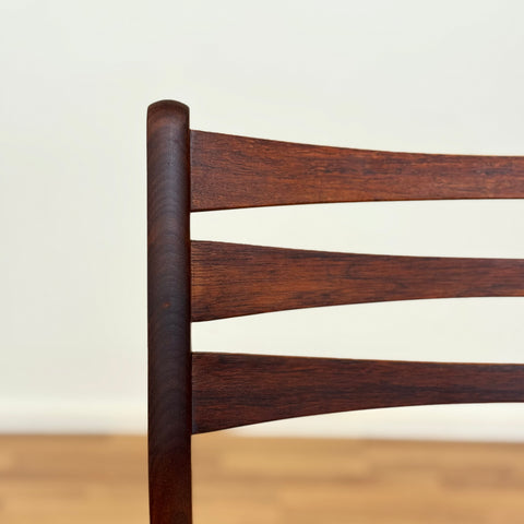 Set of 4 dining chairs in walnut & beech, 1950s-60s, Denmark