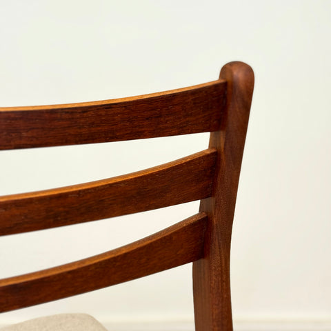 Set of 4 dining chairs in walnut & beech, 1950s-60s, Denmark