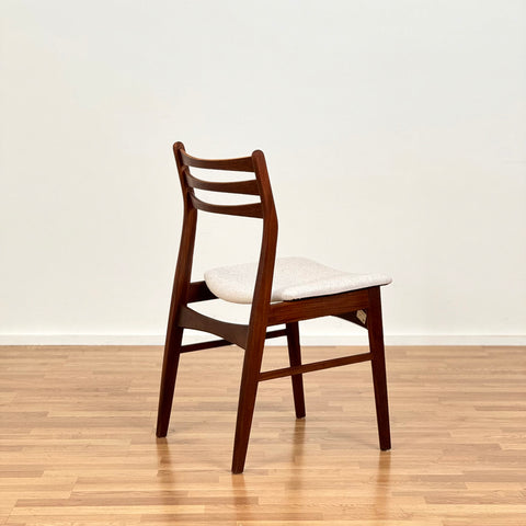 Set of 4 dining chairs in walnut & beech, 1950s-60s, Denmark