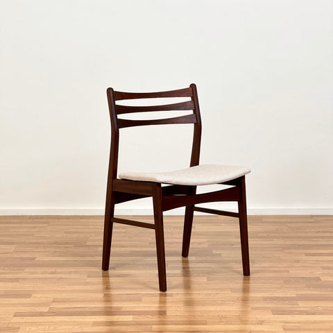 Set of 4 dining chairs in walnut & beech, 1950s-60s, Denmark