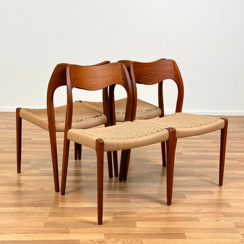 Set of 4 NIELS O. MØLLER , model '71', in teak, 1950s-60s, Sweden - Beyo Vintage