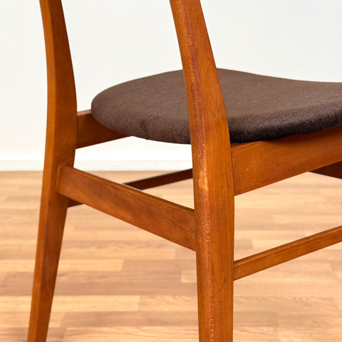 Set of 6 dining chairs in beech & teak by Faldsed, 1950s-60s, Denmark - Beyo Vintage