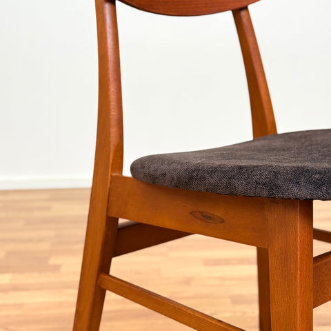 Set of 6 dining chairs in beech & teak by Faldsed, 1950s-60s, Denmark - Beyo Vintage
