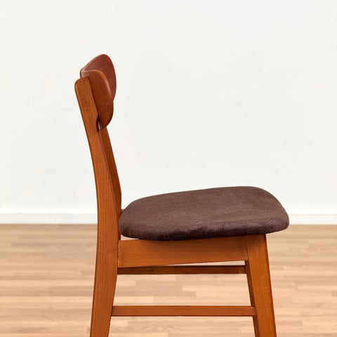 Set of 6 dining chairs in beech & teak by Faldsed, 1950s-60s, Denmark - Beyo Vintage