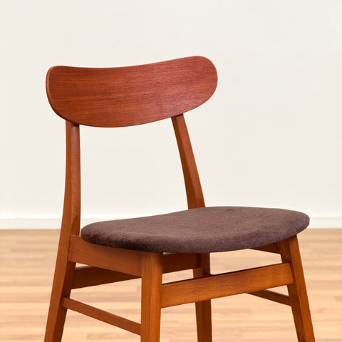 Set of 6 dining chairs in beech & teak by Faldsed, 1950s-60s, Denmark - Beyo Vintage