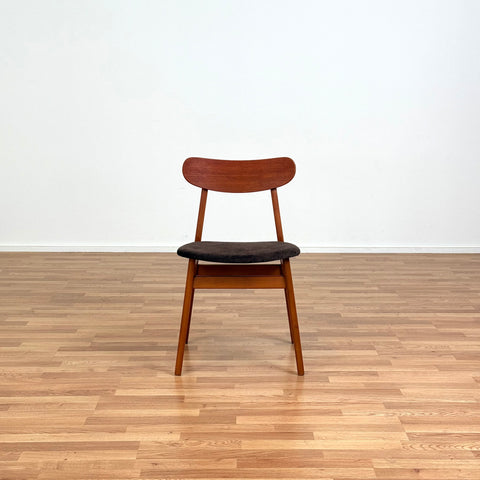 Set of 6 dining chairs in beech & teak by Faldsed, 1950s-60s, Denmark - Beyo Vintage