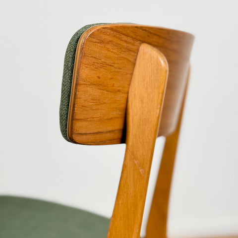 Set of 6 dining chairs in beech & teak, Farstrup, Denmark - Beyo Vintage