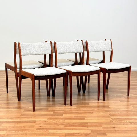 Set of 6 dining chairs in Santos rosweood, by Uldum Mobelfabrik, 1950s-60s, Denmark - Beyo Vintage