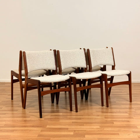 Set of 6 dining chairs in solid teak, by Eric Buch, 1950s-60s, Denmark