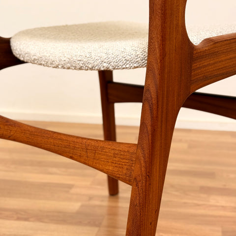 Set of 6 dining chairs in solid teak, by Eric Buch, 1950s-60s, Denmark