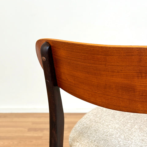 Set of 6 dining chairs in solid walnut & teak, 1950s-60s, Denmark - Beyo Vintage