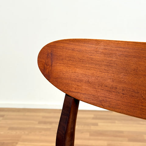 Set of 6 dining chairs in solid walnut & teak, 1950s-60s, Denmark - Beyo Vintage
