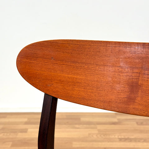Set of 6 dining chairs in solid walnut & teak, 1950s-60s, Denmark - Beyo Vintage